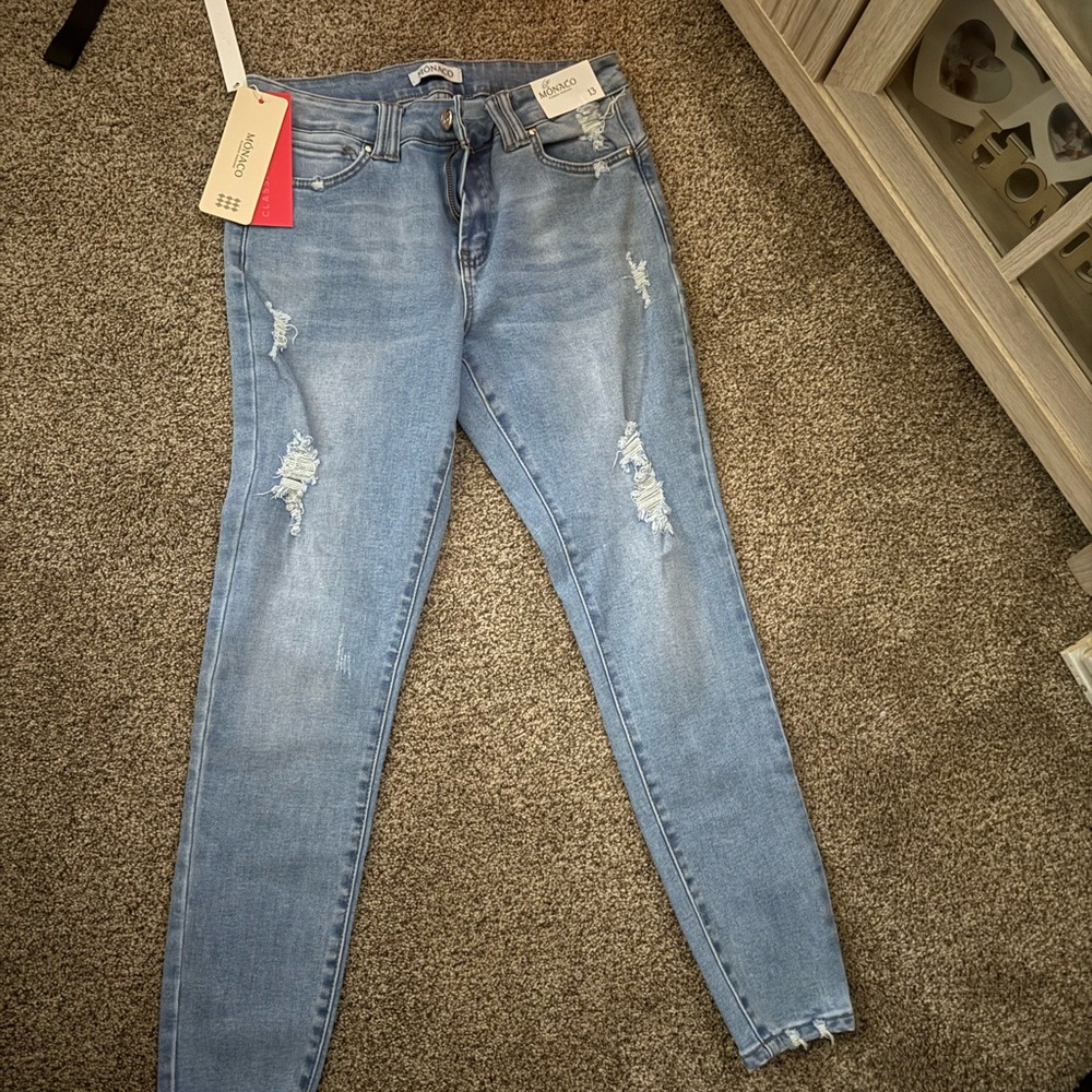 Vigoss Blue High Rise Distressed Jeans